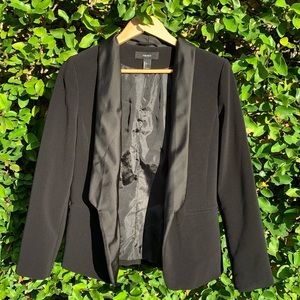 Black silk collared blazer